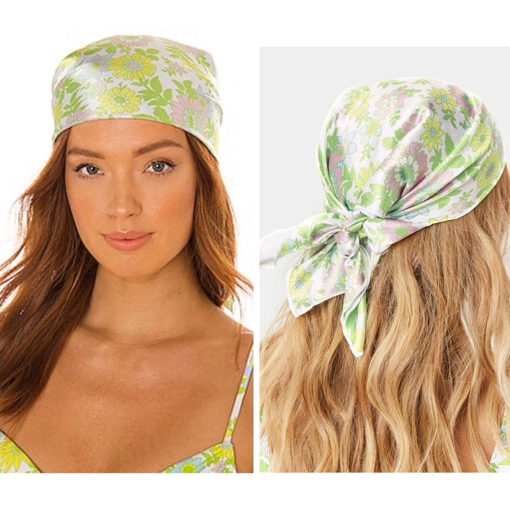 Frankies Bikinis NWT Heidi Satin Headscarf Secret Garden